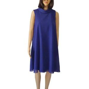 Perceptions Purple Dress Chiffon Overlay Sleeveless Sunday Best Size 10 NWT